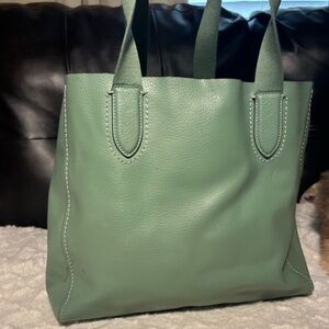 Warm green coach tote